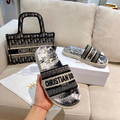 Шлепки Christian Dior женский текстиль черный 88296-10
