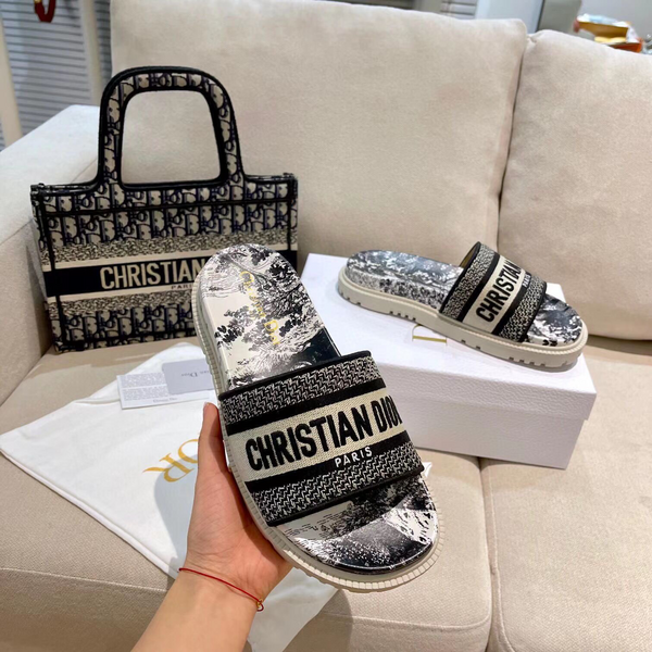 Шлепки Christian Dior женский текстиль черный 88296-10