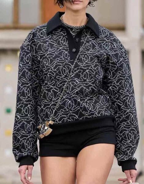 Свитер Chanel женский вязаная ткань черный 171747