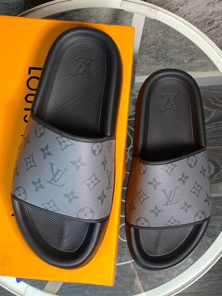 Мужские шлепки Louis Vuitton мужской кожа графитовый 151944-5