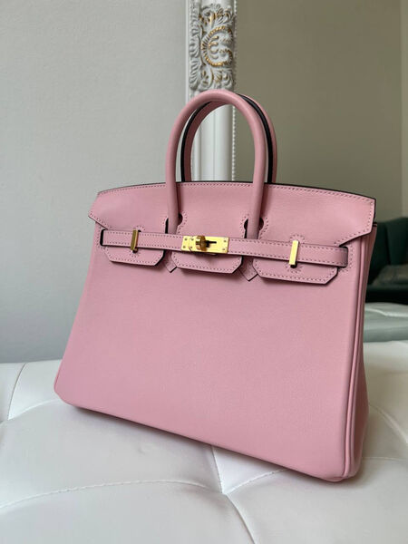 Сумка Hermès Birkin 25 женский кожа розовый 150147-2