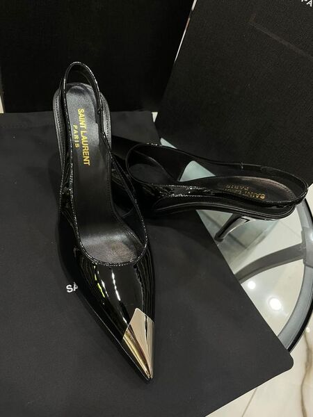 Туфли Saint Laurent женский кожа черный 81038-4