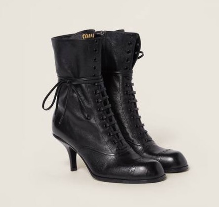 Ботильоны Miu Miu женский кожа черный 159865