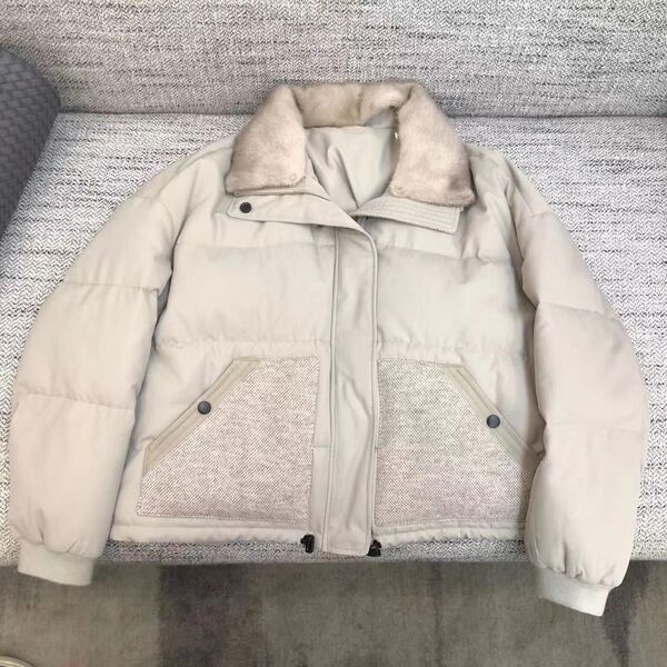 Пуховик Brunello Cucinelli женский бежевый 62264