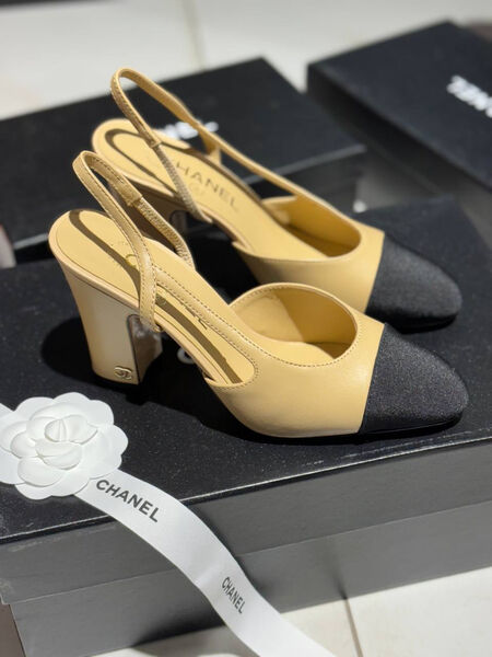 Туфли Chanel женский кожа бежевый 148026-2
