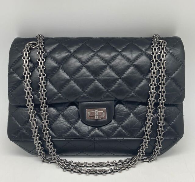 Сумка Chanel Vintage 28 см женский кожа черный 102737