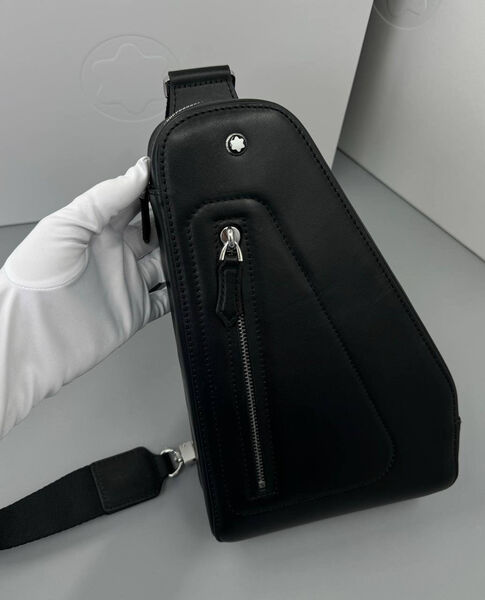 Мужская сумка слинг Montblanc мужской кожа черный 200798-4