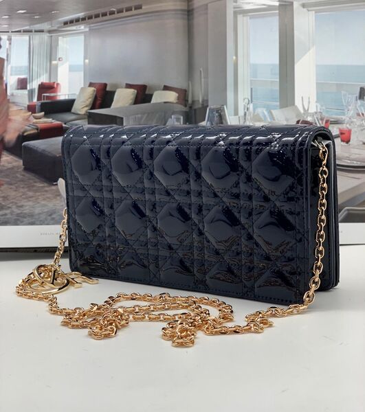 Клатч Lady Dior женский кожа черный 26122-2