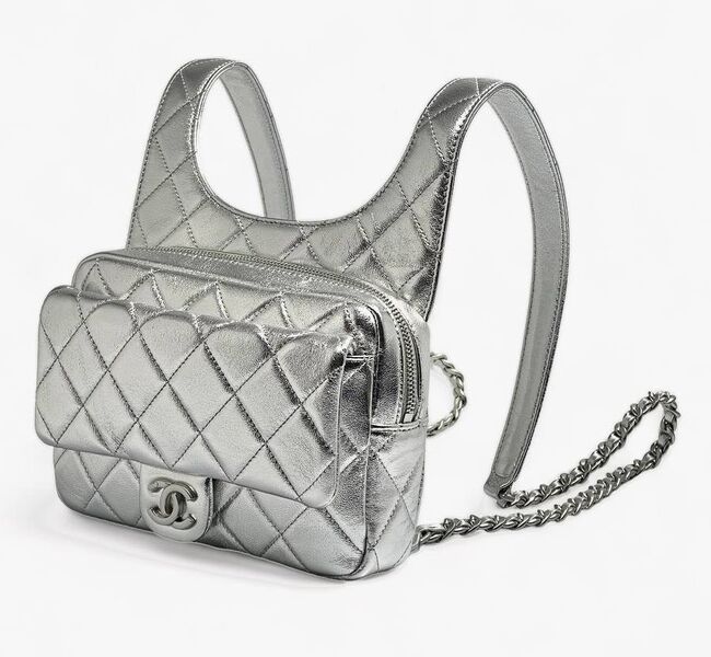 Рюкзак Chanel женский кожа графитовый 137749