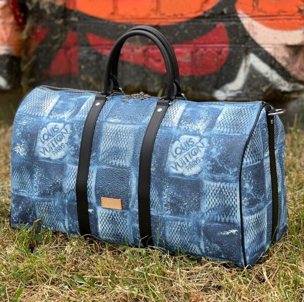 Дорожная сумка Lous Vuitton мужской кожа бирюзовый 19274