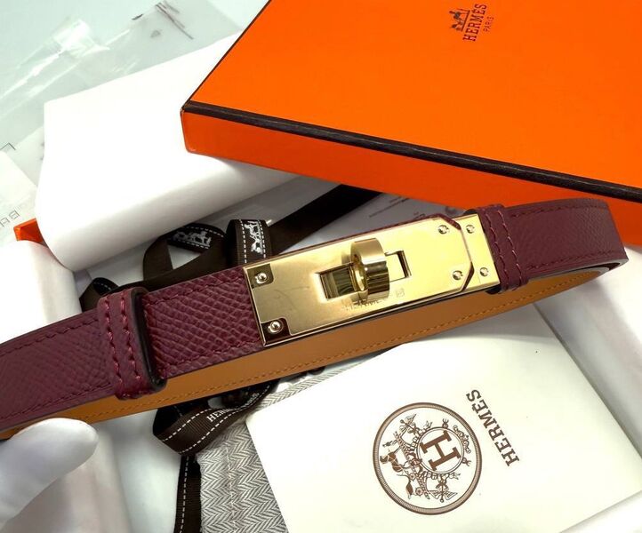 Женский ремень Hermès женский кожа красный 195095