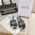 Шлепки Christian Dior женский текстиль черный 88296-2