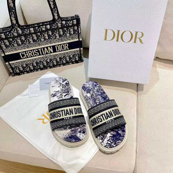 Шлепки Christian Dior женский текстиль черный 88296-2