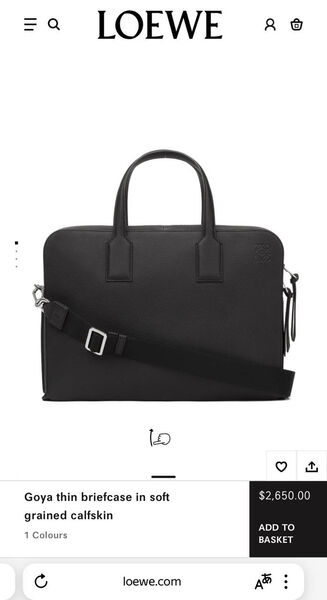 Мужской портфель Loewe мужской кожа черный 52083-12