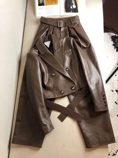 Брюки Bottega Veneta женский кожа 104684-4