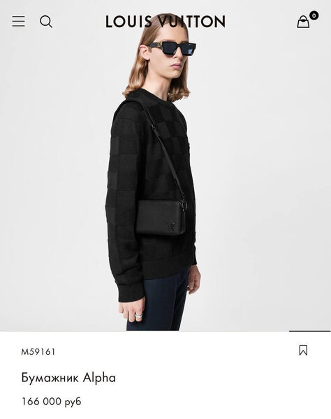 Мужская сумка мессенджер Louis Vuitton мужской кожа черный 154013-4