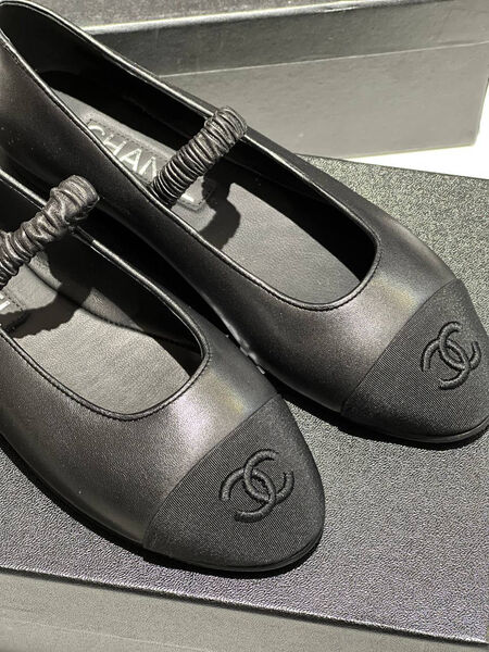 Балетки Chanel женский кожа черный 139280-3