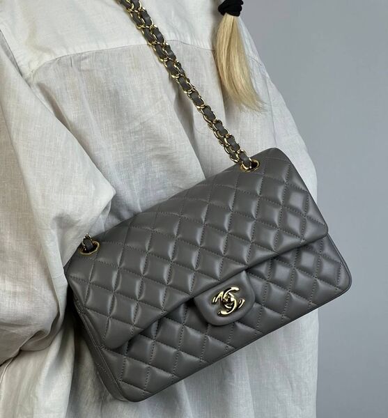 Сумка Chanel 2.55 женский кожа графитовый 144976