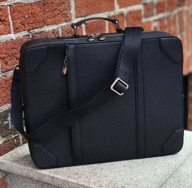 Мужской портфель-рюкзак Louis Vuitton мужской кожа черный 52110