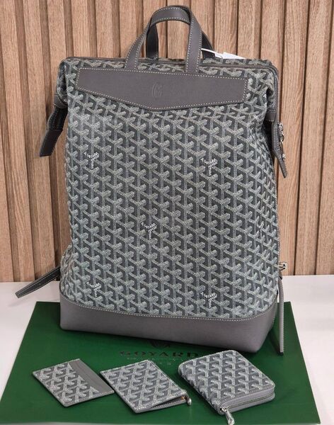 Мужской рюкзак Goyard мужской кожа графитовый 196043