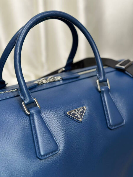Дорожная сумка Prada мужской кожа синий 167106-3