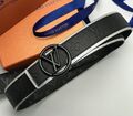 Мужской ремень Louis Vuitton мужской кожа черный 100979-1