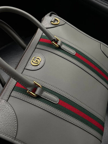Дорожная сумка Gucci мужской кожа графитовый 100556-6
