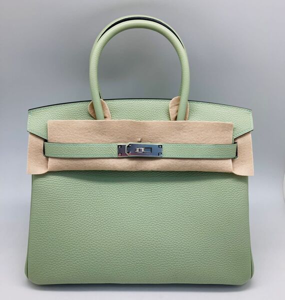 Сумка Hermès Birkin 30 ручная работа женский кожа болотный 100594