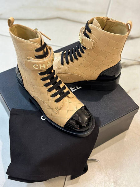 Ботинки Chanel женский кожа бежевый 125145-4