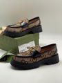 Лоферы Gucci женский кожа бежевый 96003-5