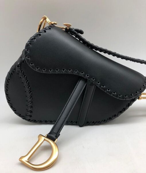 Сумка Dior Saddle женский кожа черный 74398