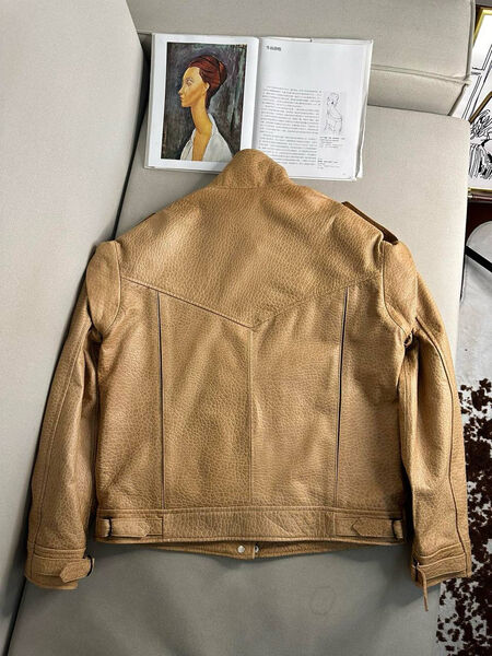 Куртка Saint Laurent женский кожа бежевый 160256-8