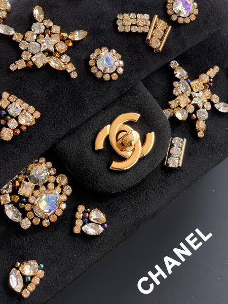 Сумка Chanel женский замша черный 194332-3