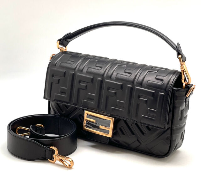 Сумка Fendi Baguette женский кожа черный 98552-2