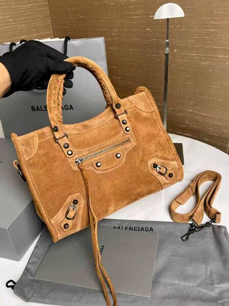 Сумка Balenciaga женский замша коричневый c1681024-1-5
