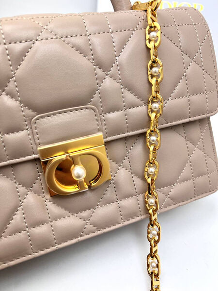 Сумка Christian Dior женский кожа бежевый 155095-4