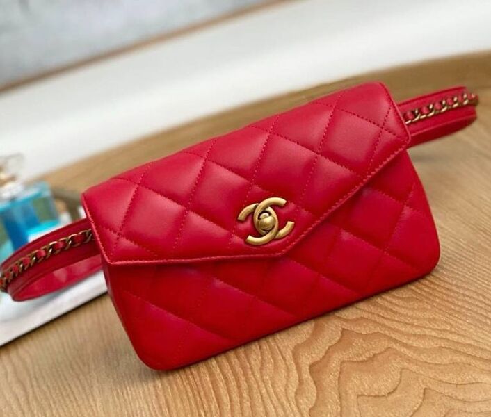 Сумка Chanel женский кожа бордовый 169095
