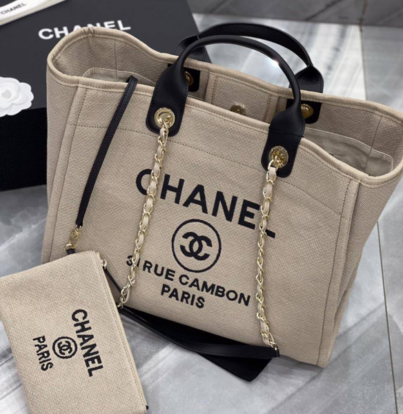Сумка Chanel Shopping женский текстиль бежевый 73457
