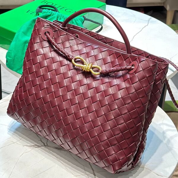 Сумка Bottega Veneta женский кожа бордовый 130140-2