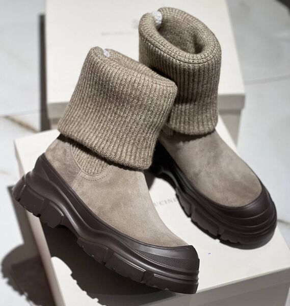Ботинки Brunello Cucinelli женский замша графитовый 162812