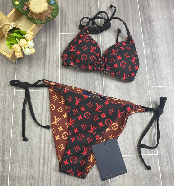 Купальник Louis Vuitton женский бордовый 37251