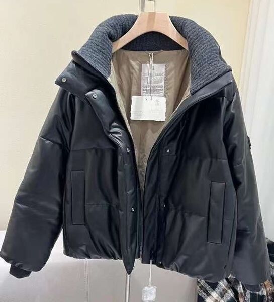 Куртка Brunello Cucinelli женский кожа черный 102623