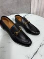 Мужские лоферы Gucci мужской кожа черный 185675-5