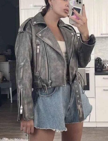 Куртка Jil Sander женский кожа графитовый 162078