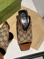 Сабо Gucci женский текстиль бежевый 65616-3