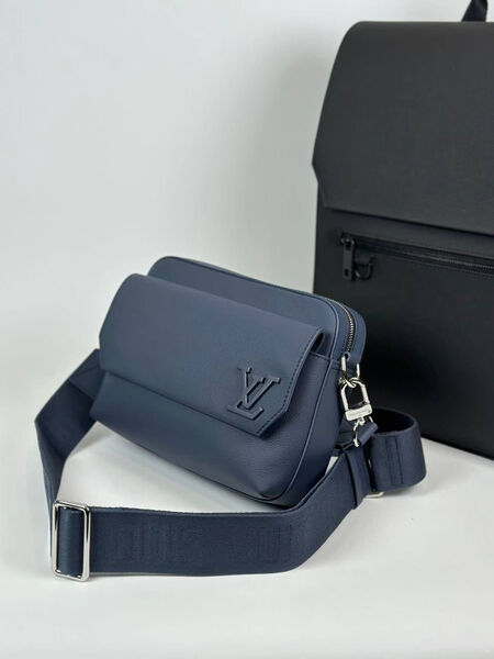 Мужская сумка мессенджер Louis Vuitton мужской кожа синий 123785-3