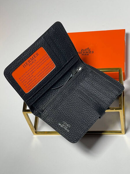 Мужской портмоне Hermès мужской кожа черный 153057-3