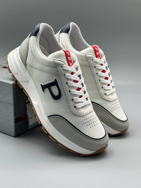 Мужские кроссовки Prada мужской кожа белый 190661-4