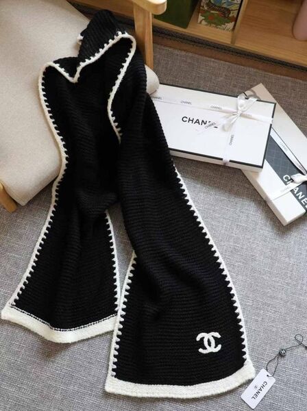 Шарф Chanel женский черный 169056