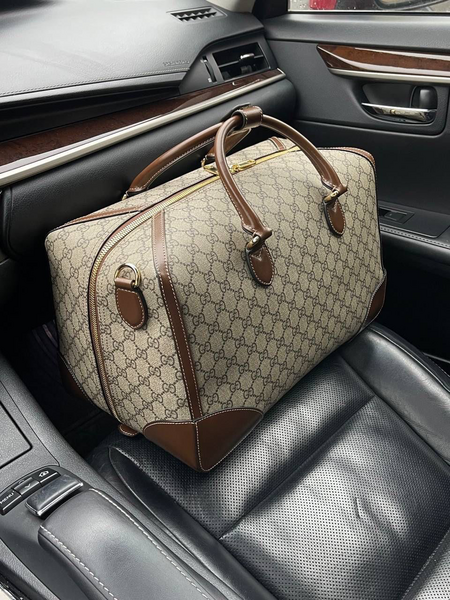 Дорожная сумка Gucci женский канва бежевый 96956-2